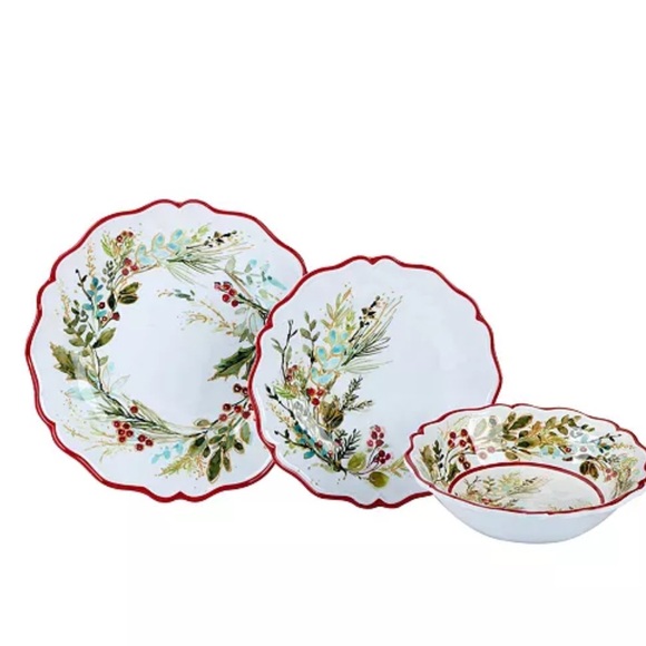 Christmas gatherings melamine 12 piece dinnerware set - Picture 3 of 8